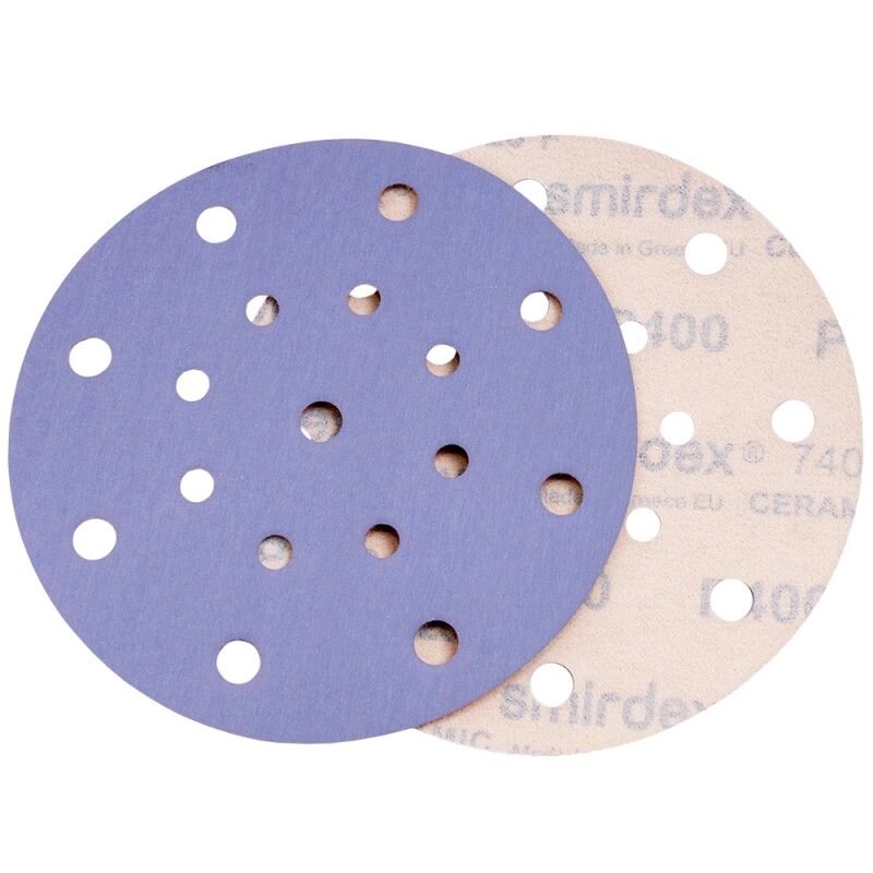 P100 150мм SMIRDEX Ceramic Velcro Discs 740 Абразивный круг, с 17 отверстиями от компании ООО «ВЕКТРА» - фото 1