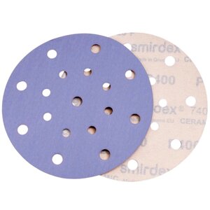 P120 150мм SMIRDEX Ceramic Velcro Discs 740 Абразивный круг, с 17 отверстиями