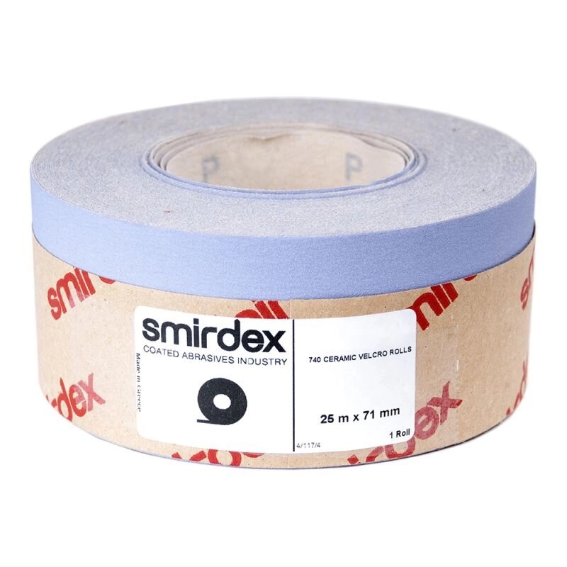 P120 70мм*25м SMIRDEX Ceramic Velcro 740 Абразивная бумага в рулонах от компании ООО «ВЕКТРА» - фото 1