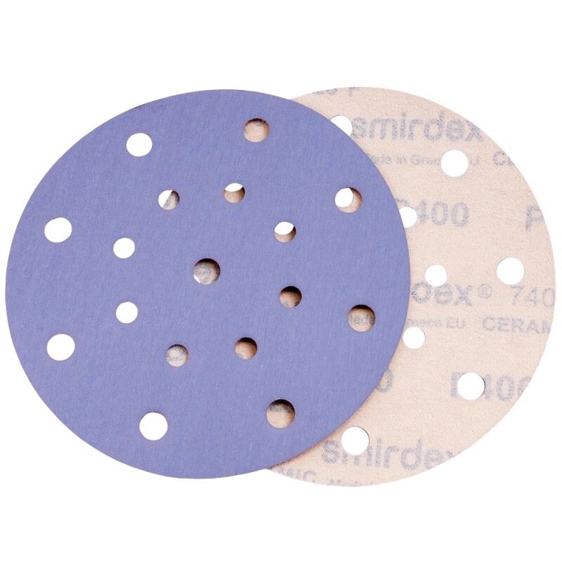 P180 150мм SMIRDEX Ceramic Velcro Discs 740 Абразивный круг, с 17 отверстиями от компании ООО «ВЕКТРА» - фото 1