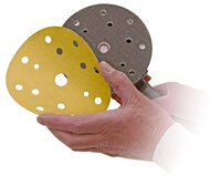 150мм 3М Hookit 255Р Круг абразивный, золотой, на липучке, 15 отверстий