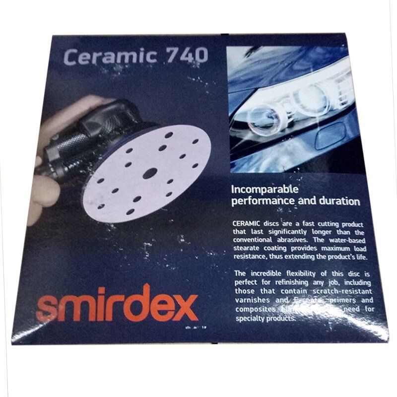 Р80-320 150мм SMIRDEX Ceramic Velcro Discs 740 Набор 740 Абразивных кругов 10шт, с 15 отверстиями от компании ООО «ВЕКТРА» - фото 1