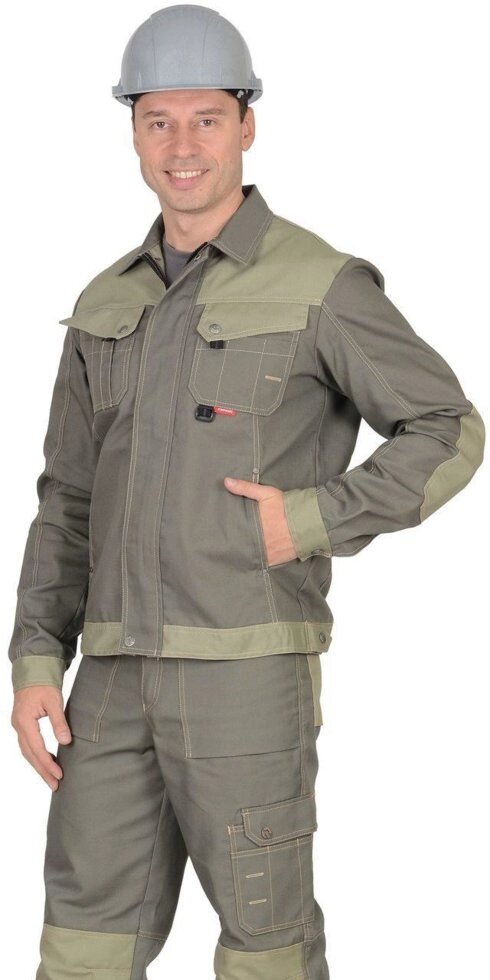 Куртка "ВЕСТ-ВОРК" короткая, т. оливковый со св. оливковым от компании Тех-Деталь96 - фото 1