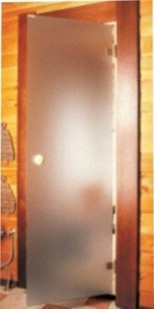 Дверь стеклянная «сатин» 6/19, коробка сосна, круглая ручка от компании СпаТех - фото 1