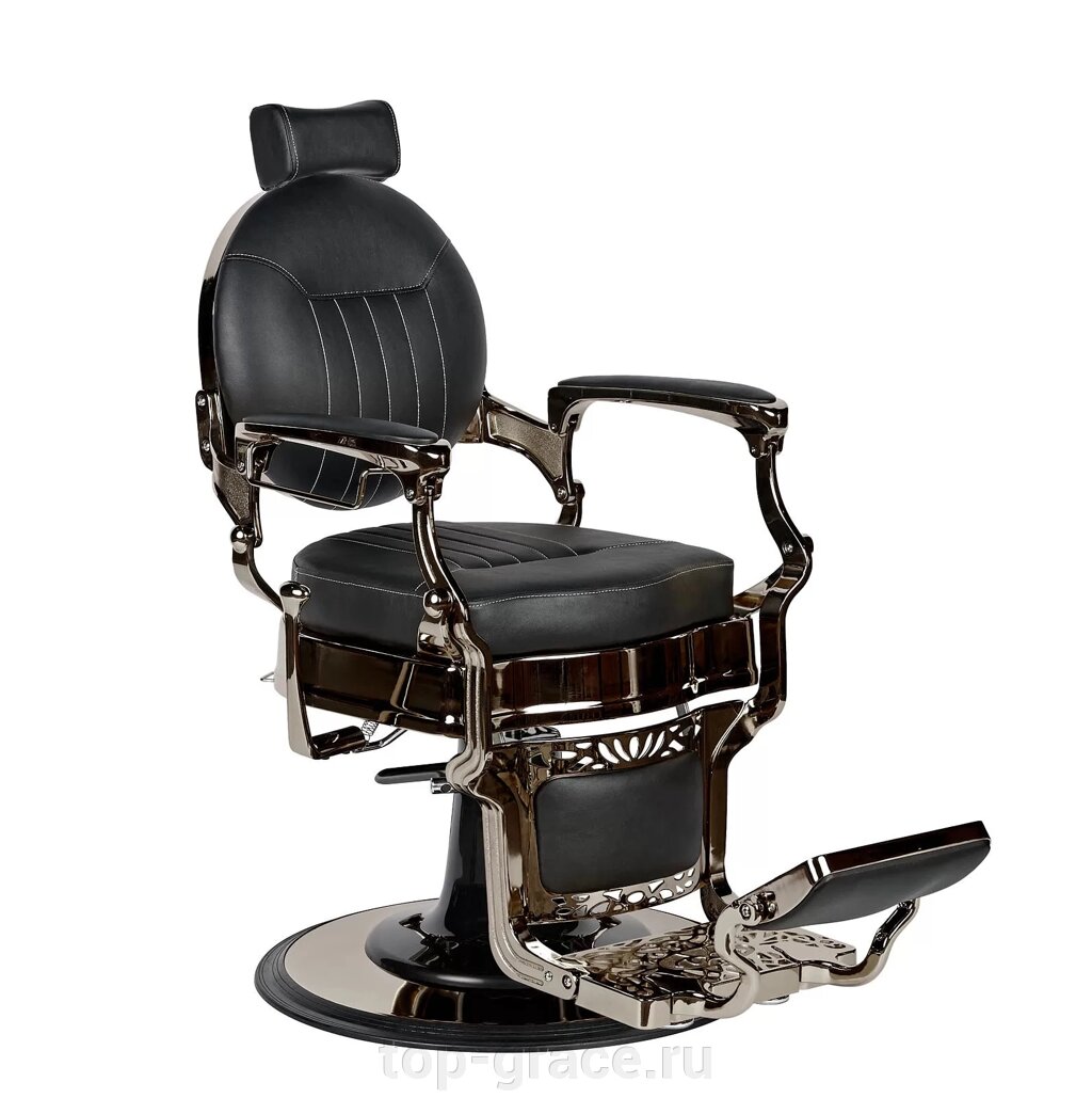 Кресло для барбершопа CAESAR Mercury Black Chrome Black от компании top ГРАС - фото 1
