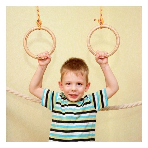 Детские гимнастические кольца, деревянные 180 мм, толщина 25 мм от компании Интернет-магазин "Спорттовары24" - фото 1