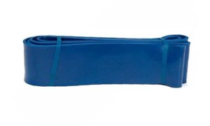 Резиновый эспандер лента синий, петля нагрузка 26 - 70 кг.