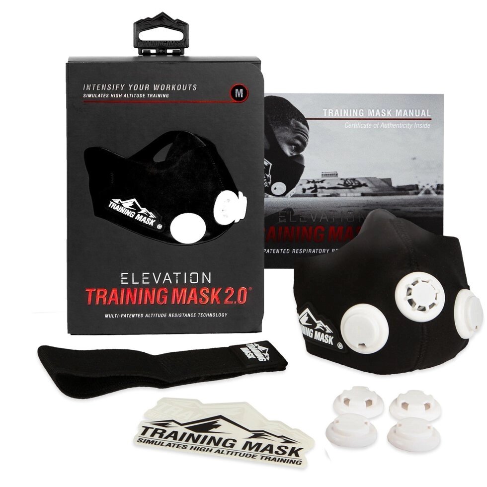 Спортивная маска 2.0 размер M тренажер для кардио тренировки, бега, выносливости - опт