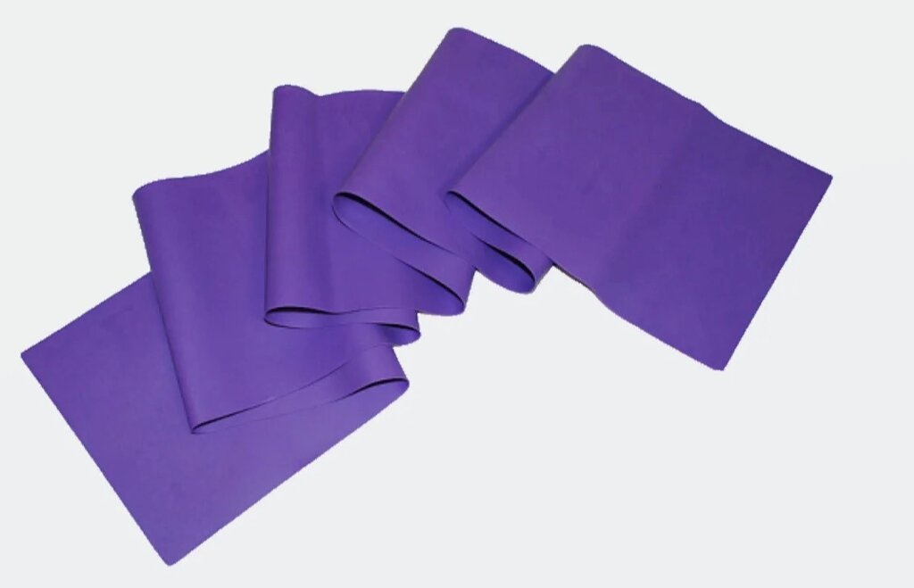 Эластичная лента эспандер для фитнеса, фиолетовая - фото