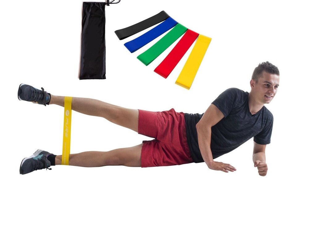 Резинки для фитнеса тренировки ног, рук, ягодиц набор из 5 шт. от компании Интернет-магазин "Спорттовары24" - фото 1