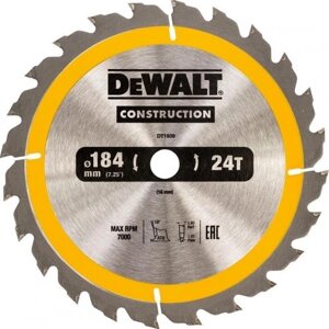 Dewalt пильн. диск construction п/дер. с гвоздями 184/16 24 ATB +10°