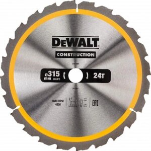 Dewalt пильн. диск construction п/дер. с гвоздями 315/30 24 ATB -5°