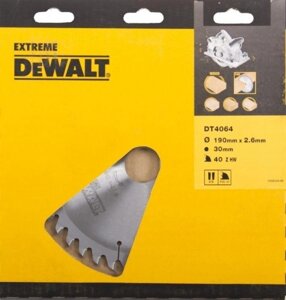 Dewalt пильн. диск extreme п/дер. 190/30 1.8/2.6 40 WZ10°