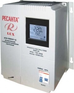 РЕСАНТА Стабилизатор АСН- 5 000 Н/1-Ц Ресанта Lux (140-260в, 5000вт, при U=190вольт)