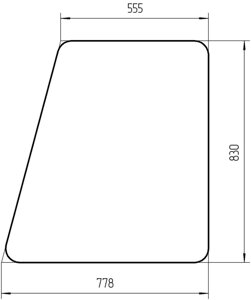 Стекло боковое дверное (большое) У7810.5.045 (830х778)