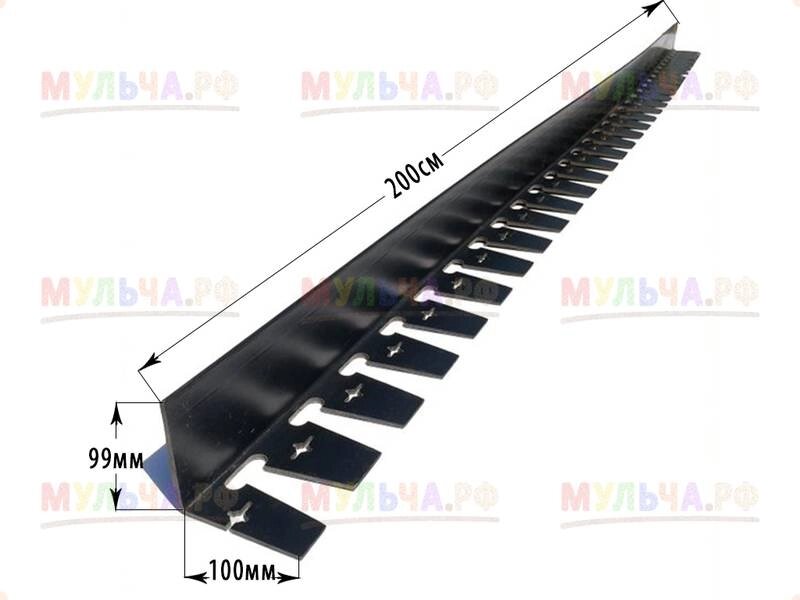 Бордюр секциями ГеоПластБорд "Стафф" 100, черный, 0,100 x 2.0 м, шт от компании Наш Кедр и Мульча. рф - фото 1