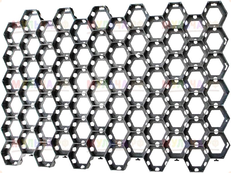 Газонная решетка Ромб, черная, 544 x 336 x 34 мм, 6 модулей/уп от компании Наш Кедр и Мульча. рф - фото 1