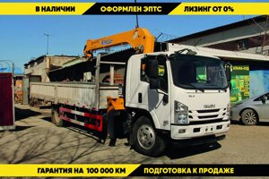 Бортовой автомобиль на шасси Isuzu Elf с КМУ XCMG 5 т в Амурской области от компании Альфа-КПД