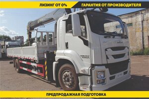 Бортовой автомобиль Isuzu Giga 4х2 с КМУ 10 т с пультом ДУ