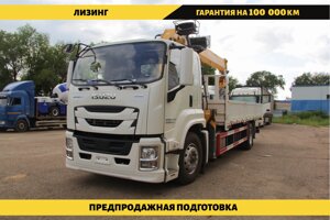 Бортовой автомобиль на шасси Isuzu Giga 4х2, 205 л. с, борт 7.5 м, с КМУ XCMG 5 т