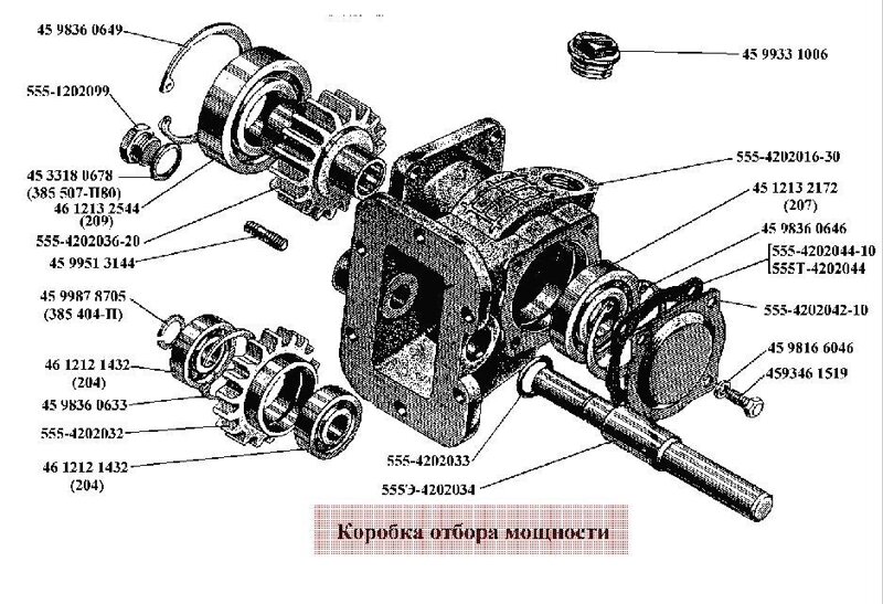 Коробка отбора мощности 121-4202015 на раздаточную коробку Зил-157 (421837821) к
