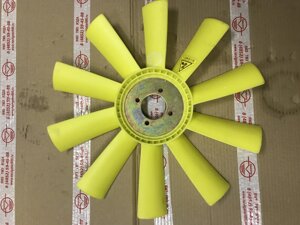 Крыльчатка вентилятора пластик жёлтая внутренний диаметр 65 мм, 10 лопастей ЯМЗ 236НЕ-1308012