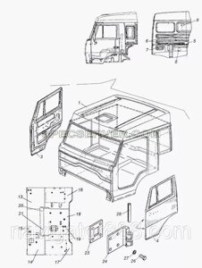 Кабина КАМАЗ-4308 (каркас) (со спальным местом) 4308-5000014-04