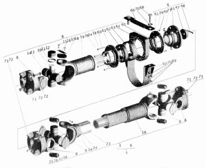 Вал карданный МАЗ-5440 4 отв. L=1788+60мм Белкард 54401-2201010-02