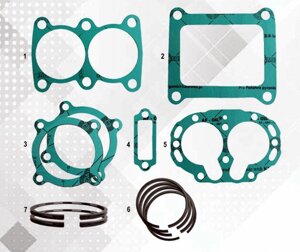 Ремкомплект компрессора 2-х цил. №2 7наим./12шт. ЗИЛ, МАЗ, КрАЗ, УРАЛ