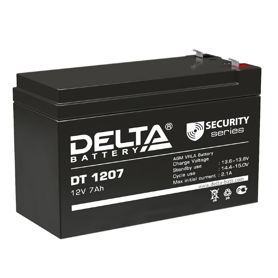 Аккумуляторная батарея  для ИБП 12V 7.0 Ah Delta DT 1207 от компании ООО "БРЕНД-ИТ" - фото 1