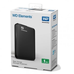 Внешний USB накопитель HDD 2.5" 1Tb WD Elements USB 3.0 black (WDBUZG0010BBK-WESN)