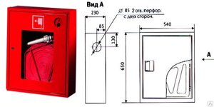 Шкаф для пожарного крана и огнетушителя ШПК-310 Н открытый