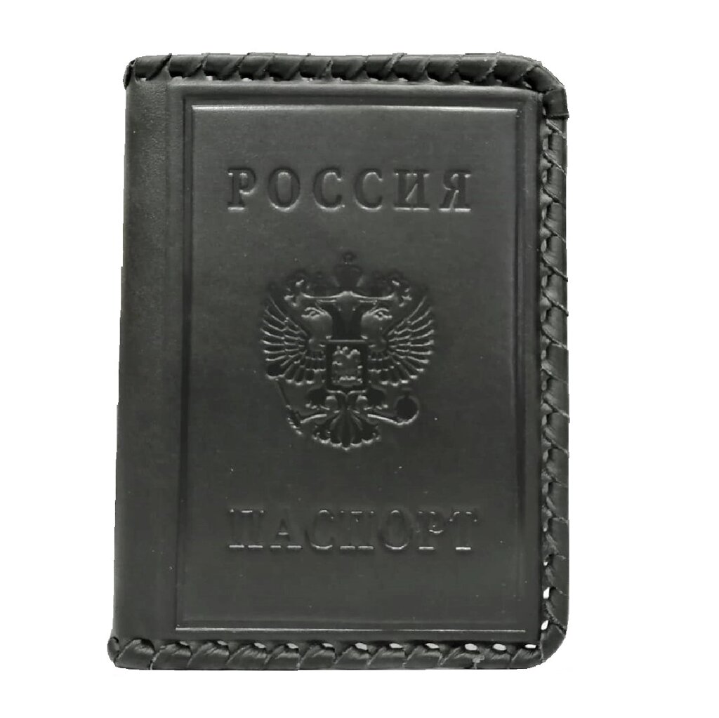 Макей Обложка на паспорт «Герб». Цвет черный от компании Интернет-магазин "Тапочки с задником" - фото 1