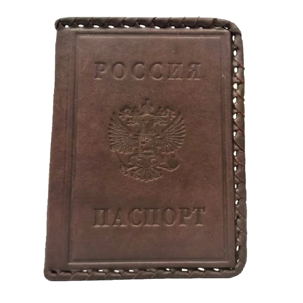 Макей Обложка на паспорт «Герб». Цвет коричневый от компании Интернет-магазин "Тапочки с задником" - фото 1