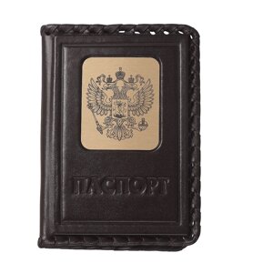 Макей Обложка на паспорт «Герб РФ»Цвет коричневый