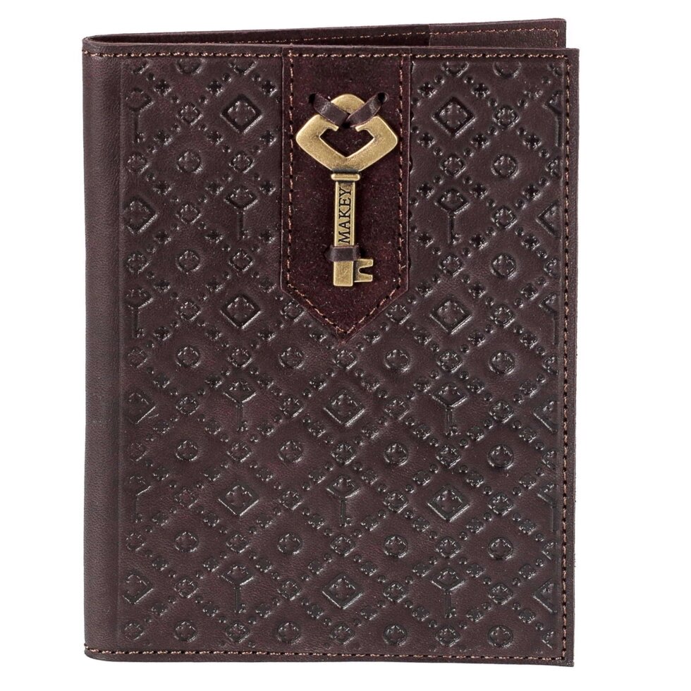 Макей Обложка на паспорт «Ключ». Цвет коричневый от компании Интернет-магазин "Тапочки с задником" - фото 1