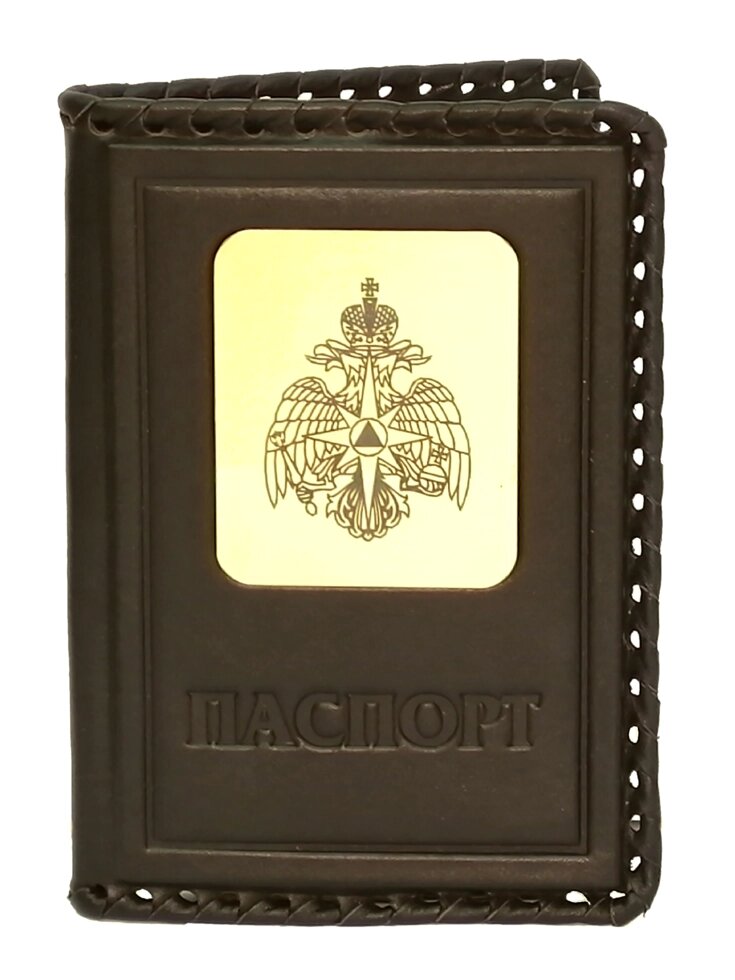 Макей Обложка на паспорт «МЧС». Цвет коричневый от компании Интернет-магазин "Тапочки с задником" - фото 1