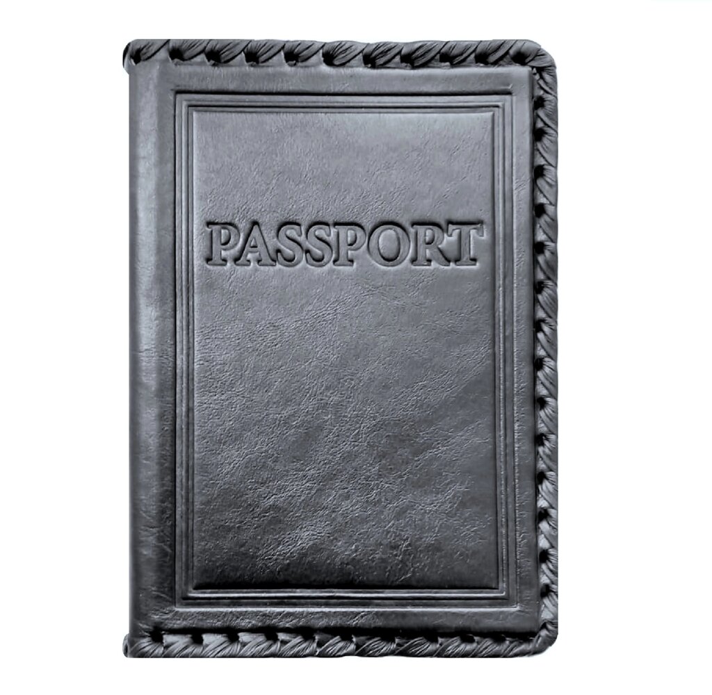 Макей Обложка на паспорт «Passport». Цвет черный от компании Интернет-магазин "Тапочки с задником" - фото 1