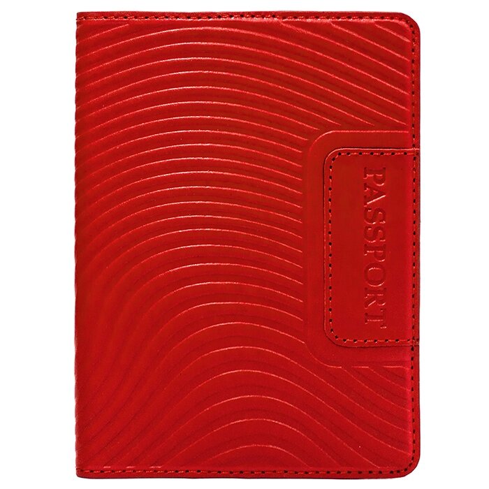 Макей Обложка на паспорт «Waves». Цвет красный от компании Интернет-магазин "Тапочки с задником" - фото 1