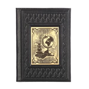 Макей Обложка для паспорта «Учителю-2» с накладкой покрытой золотом 999 пробы