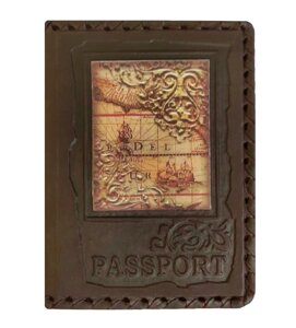 Макей Обложка на паспорт «Карта». Цвет коричневый
