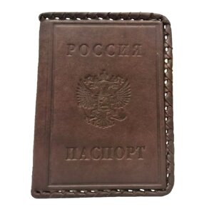 Макей Обложка на паспорт «Герб». Цвет коричневый в Москве от компании Интернет-магазин "Тапочки с задником"