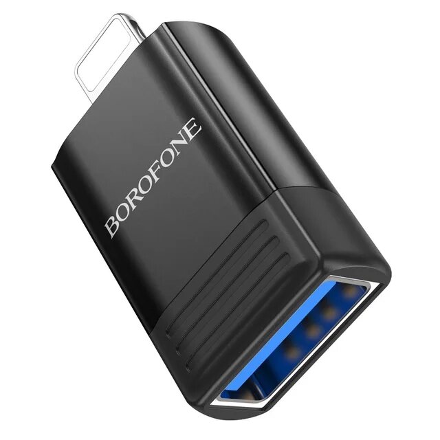 Адаптер Borofone OTG BV18i USB2.0 in - Lightning out Black мс от компании Медиамир - фото 1