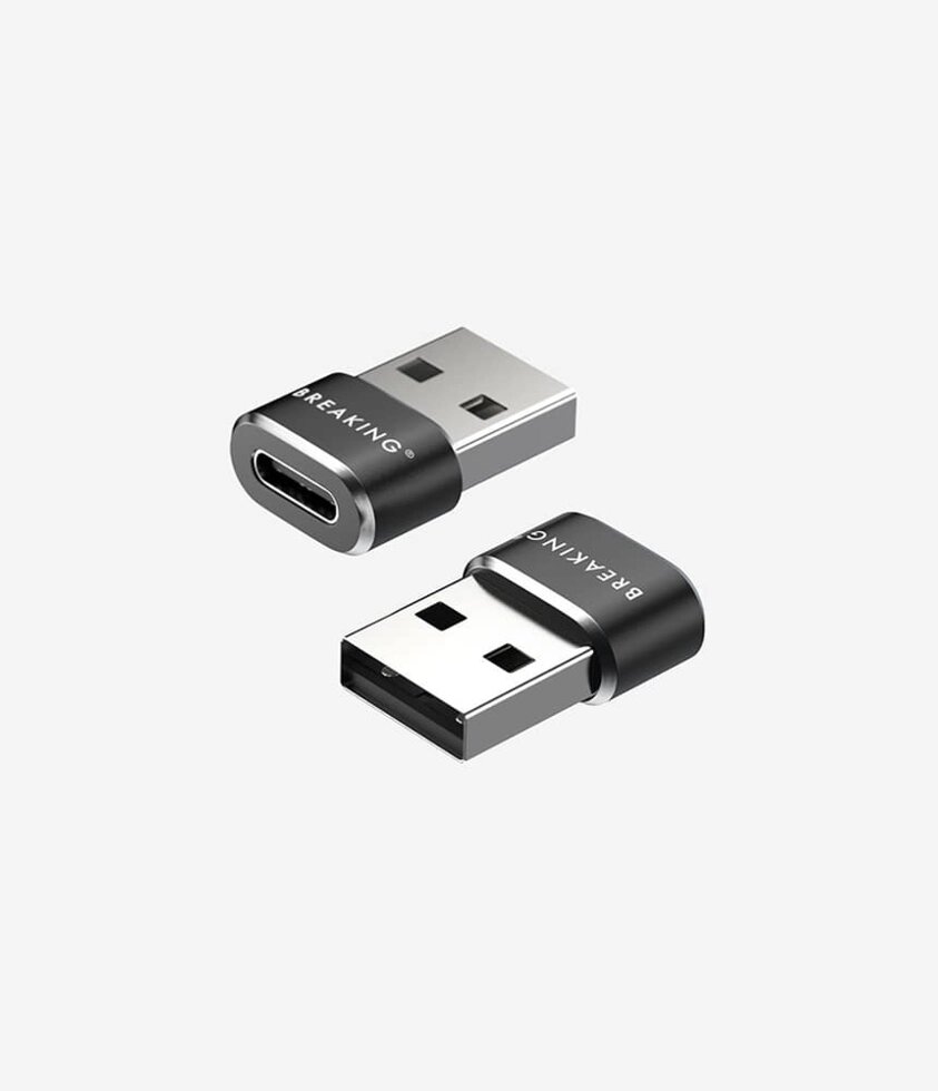 Адаптер Breaking Type-C in - USB-A out (Черный) коробка (24500) ##от компании## Медиамир - ##фото## 1
