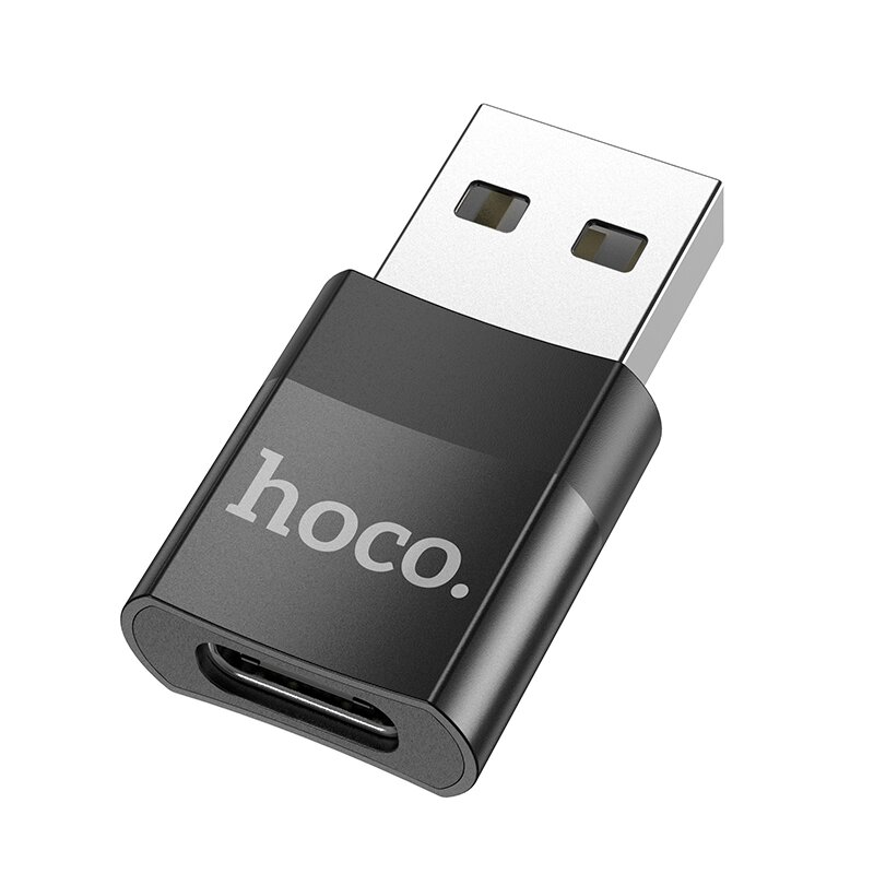 Адаптер Hoco OTG UA17a2.0 Type-С in - USB-A 2.0 out коробка Black от компании Медиамир - фото 1