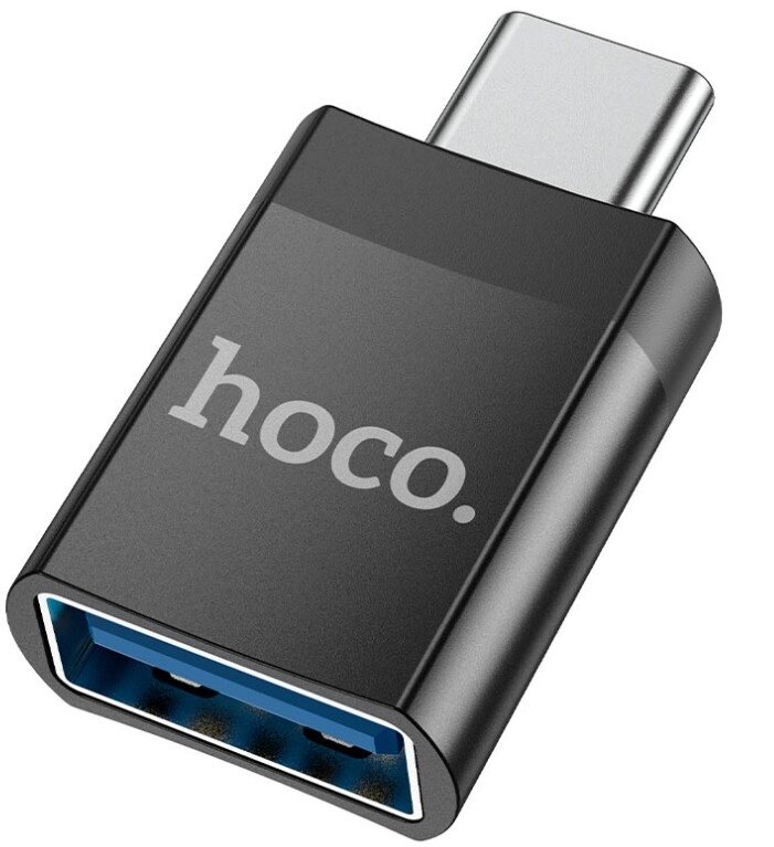 Адаптер Hoco OTG UA17a3.0 USB-A 3.0 in - Type-C out коробка Black от компании Медиамир - фото 1