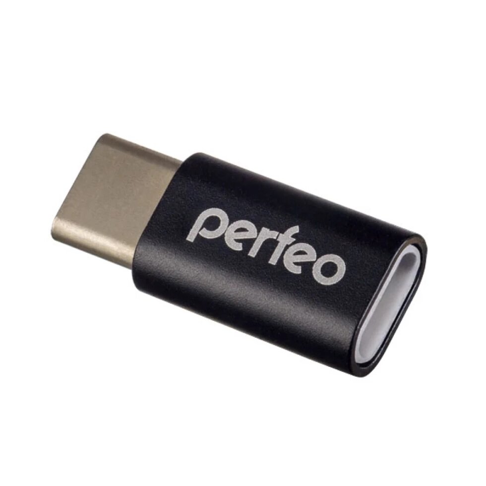 Адаптер PERFEO micro USB with Type-C, чёрный (PF-VI-О005 Black) PF_4268 от компании Медиамир - фото 1