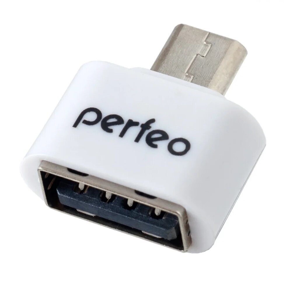 Адаптер PERFEO OTG USB in - microUSB out, белый (PF-VI-О003 White) PF_5044 от компании Медиамир - фото 1