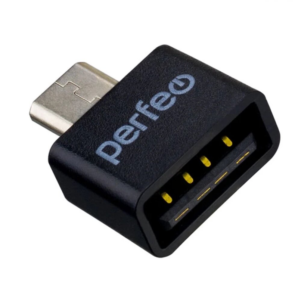Адаптер PERFEO OTG USB in - microUSB out,  черный (PF-VI-О010 Black) PF_B4995 от компании Медиамир - фото 1