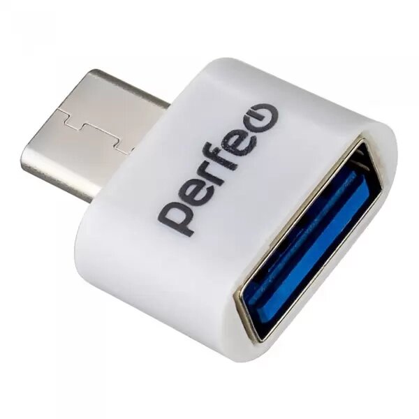 Адаптер PERFEO OTG USB in - Type-C out, белый (PF-VI-О008 White) PF_C3005 от компании Медиамир - фото 1